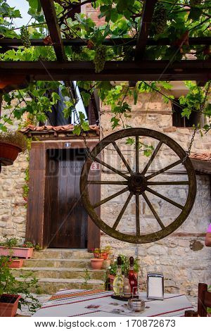 The decor in the Bulgarian style. Attractions of a beautiful city.