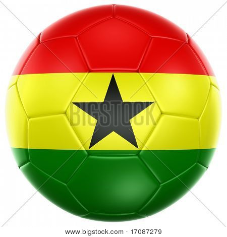 3d rendering of a Ghanaian soccer ball isolated on a white background