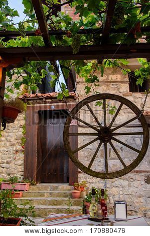 The decor in the Bulgarian style. Attractions of a beautiful city.