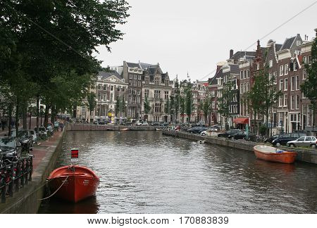 Canal Life In Amsterdam