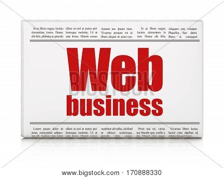 Web design concept: newspaper headline Web Business on White background, 3D rendering