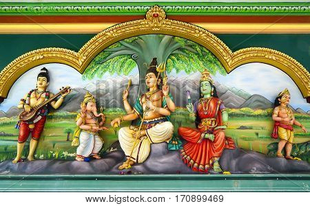 KUALA LUMPUR, JANUARY 10, 2017 - Sri Mahamariamman Indian Temple in Kuala Lumpur, Malaysia, Asia 