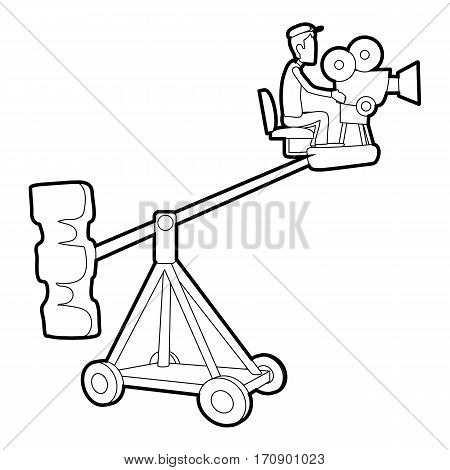 Difficult filming icon. Outline illustration of difficult filming vector icon for web