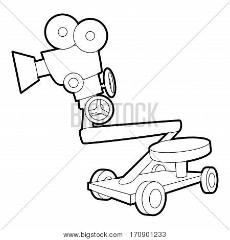 Camera up icon. Outline illustration of camera up vector icon for web