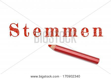 Stemmen Text Sketch Red Pencil
