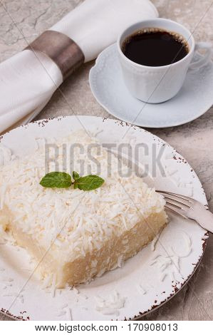 Brazilian Traditional Dessert: Sweet Couscous (tapioca) Pudding (cuscuz Doce)
