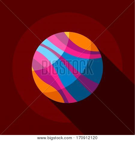Striped planet icon. Flat illustration of striped planet vector icon for web