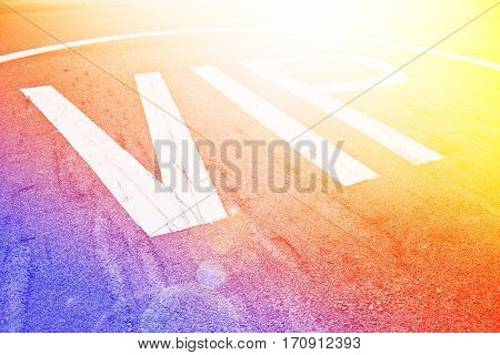 Close up of helicopter parking spot background