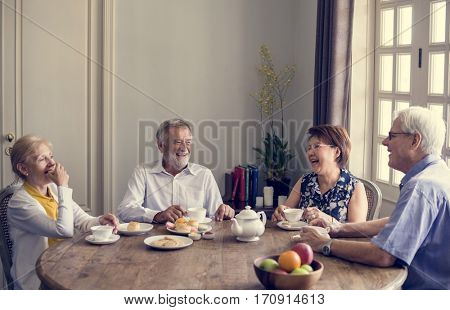 Senior Lifestyle Tea Break Togetherness