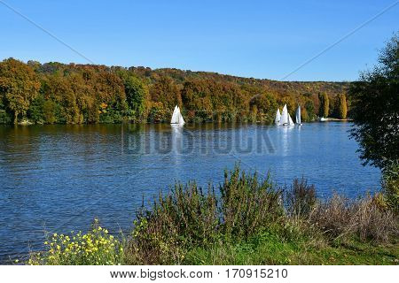 Meulan France - october 31 2016 : the picturesque city in autumn