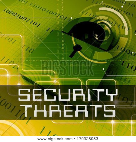 Security Threats Means Unauthorized Menace 3D Rendering