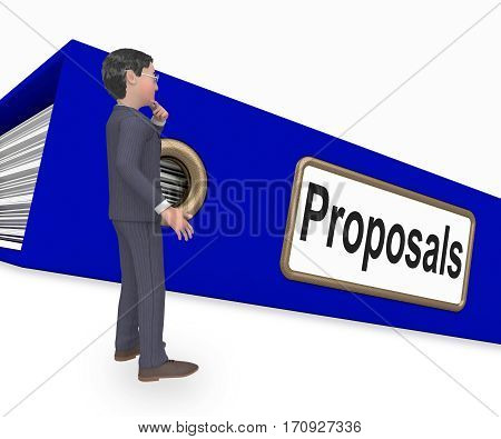 Proposals Folder Represents Game Plan 3D Rendering