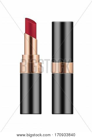 Vector Realistic Sexy Red Lipstick.
