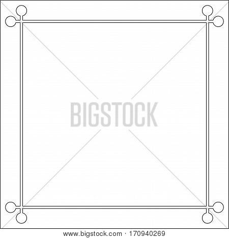 Mid century 50s frame photo border line page, vector pattern vintage simple