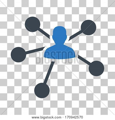 Person Relations icon. Vector illustration style is flat iconic bicolor symbol smooth blue colors transparent background. Designed for web and software interfaces.