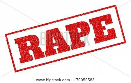 Red Rubber Seal Stamp With Rape Text. Vector Message Inside Rectangular Banner. Grunge Design And Sc