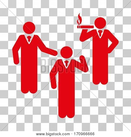 Discussion Group icon. Vector illustration style is flat iconic symbol red color transparent background. Designed for web and software interfaces.