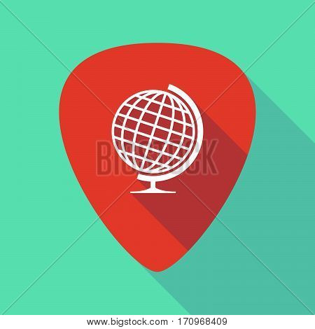 Long Shadow Guitar Pick With  A Table World Globe