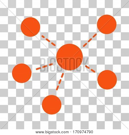 Connections icon. Vector illustration style is flat iconic symbol orange color transparent background. Designed for web and software interfaces.