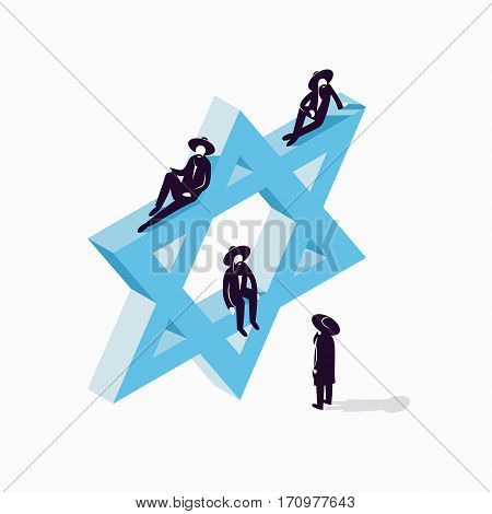 Israel, Star of David, vector isometric concept illustration, 3d icon