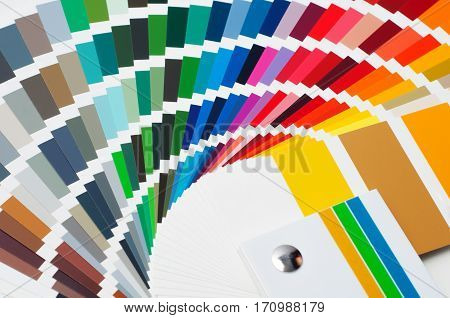 Color palette spectrum, paint guide samples catalog