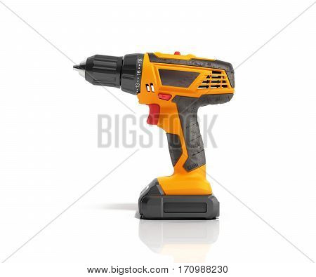 Combi Drill Impact Drill And Screw Driver Isolated On White Background 3D Render