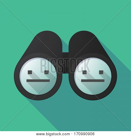 Long Shadow Binoculars With A Emotionless Text Face