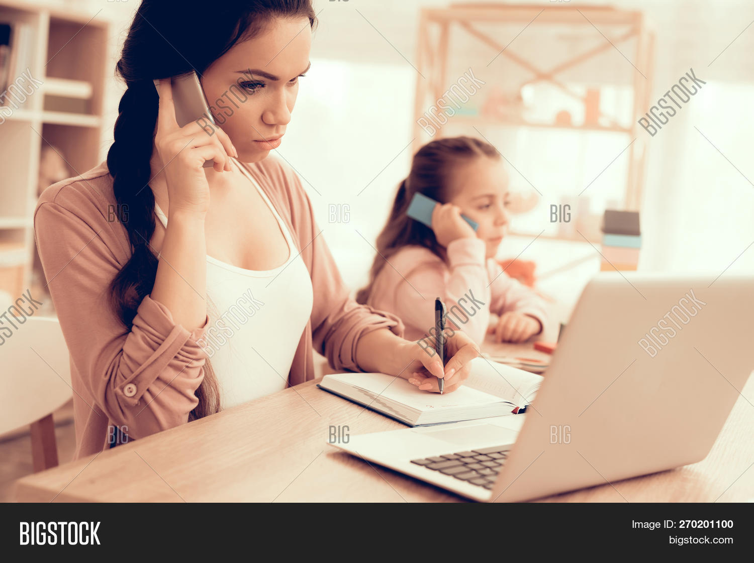 Little Girl Copies Mom Image & Photo (Free Trial) Bigstock