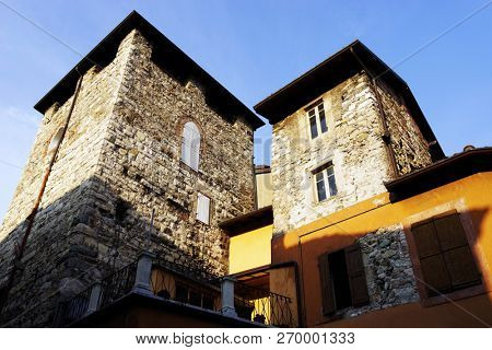 Architectural detail in Lovere, Iseo Lake, Italy, Europe
