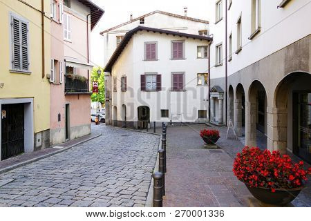 Architectural detail in Lovere, Iseo Lake, Italy, Europe