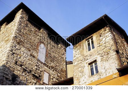 Architectural detail in Lovere, Iseo Lake, Italy, Europe