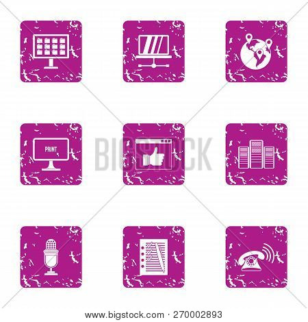 Sonant Icons Set. Grunge Set Of 9 Sonant Icons For Web Isolated On White Background