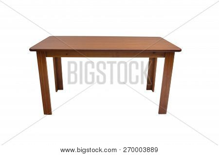 Table Wood On Isolated White Background