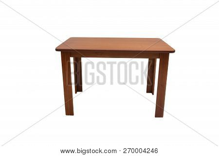 Table Wood On Isolated White Background