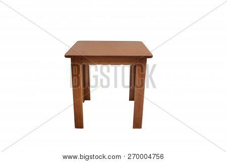 Table Wood On Isolated White Background