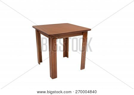 Table Wood On Isolated White Background