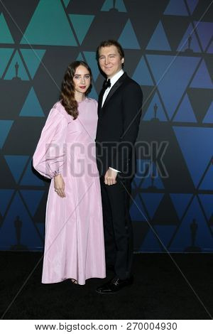 LOS ANGELES - NOV 18:  Zoe Kazan, Paul Dano at the 10th Annual Governors Awards at the Ray Dolby Ballroom on November 18, 2018 in Los Angeles, CA
