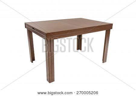 Table Wood On Isolated White Background