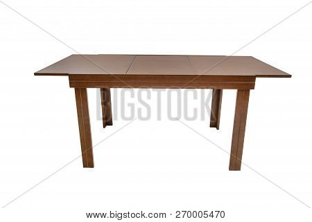 Table Wood On Isolated White Background