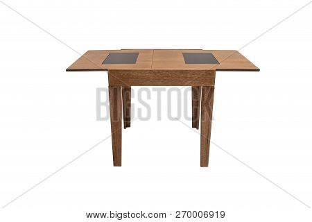 Table Wood On Isolated White Background