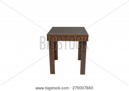 Table Wood On Isolated White Background