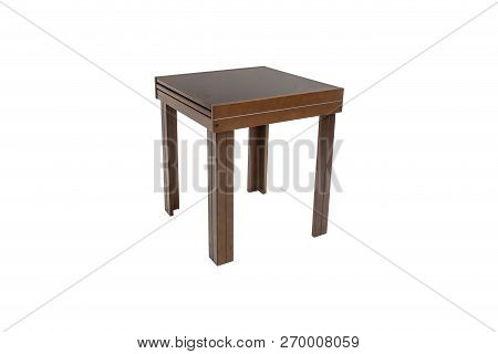 Table Wood On Isolated White Background