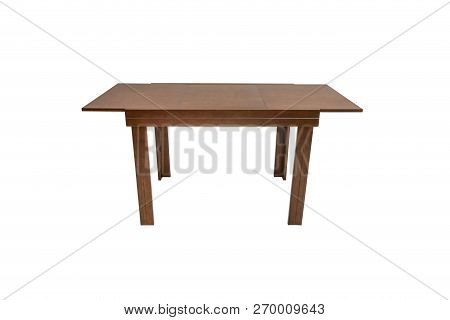 Table Wood On Isolated White Background
