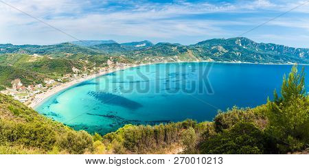 Amazing View At Agios Georgios Pagon Beach In Corfu Island, Greece