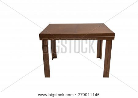 Table Wood On Isolated White Background