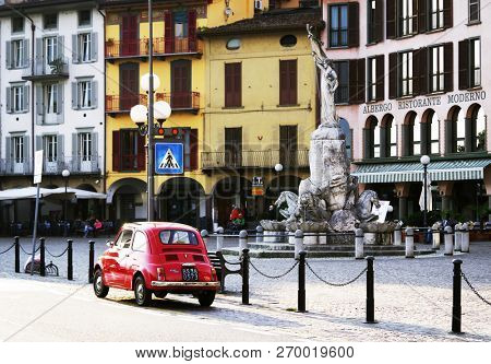 LOVERE, ITALY, 22 OCTOBER, 2018: Street scene in Lovere, Iseo Lake, Italy