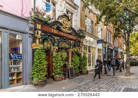 London. November 2018. A View Of The Cross Keys Pub In Covent Garden In London
