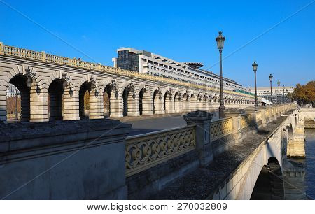 The Bercy Bridge At Sunny Day, Paris, France