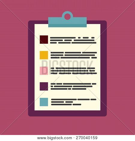 Vector Illustration Of Check List. Check List Clipboard And Pen