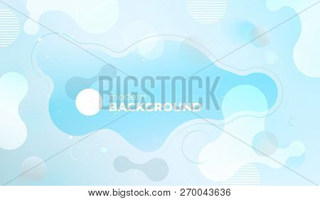 Colorful Geometric Background Design. Blue Fluid Shapes Composition With Trendy Gradients. Eps10 Vec